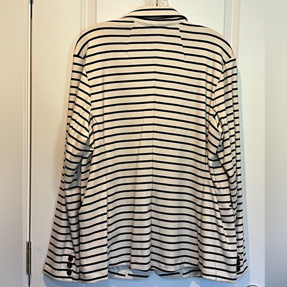 Old Navy Cream & Navy Blue Striped Blazer - Picture 2 of 8